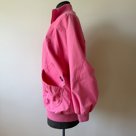 Vintage 80s Pink Zip-Up Windbreaker Bomber Jacket - Picture 2 of 14